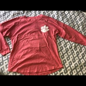Oversized pink Clemson long sleeve T-shirt